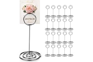 WILLIZTER 20 PCS Table Number Holder Table Card Holder Cards Stand Name Menu Clips Picture Holder (Black)