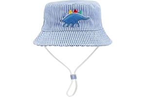 FenFang Cappello da Sole Bambino Bambina a Tesa Larga, Berretto Pescatore Neonato Estivo, Cotone Bucket Hat, Fisherman cap da Cartone Dinosauro Spiaggia 1 2 3 4-8 Anni