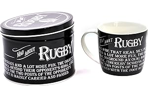 Arora Ultimate Gift for Man 8815 Rugby Mug in Tin, Ceramic