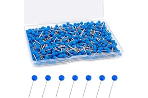 PSXUIE 500 Pezzi Puntine Per Lavagna Sughero,Puntine,Spilli,Puntine Da Disegno,Puntine Per Legno,Pins,Puntine Per Lavagna In Legno Da Casa,Ufficio O Scuola,Con Custodia Inclusa,Puntine Sughero（Blu Scuro）