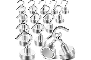 DGDUBRB 14 Stück Magnethaken Extra Stark, Magnete Stark Haken für Grill, 10Kg+ Neodym Magnete Extra Stark, für Zum Aufhängen Klassenzimmer, Kabinen, Garage, und Büro Metallhaken Magnethaken Klein