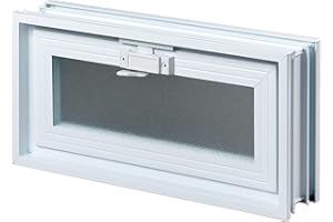 FET Ventana de ventilación para insertar en una pared de bloques de vidrio, ladrillo u hormigon | Dimensiones cm 38,4x19x8 | Sustituye 2 bloques de vidrio de 19x19x8 cm | Unidad de venta 1 ventana