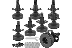 SANCHAMY Heavy Duty Furniture Levelers 3/8''-16 Thread w/ T-Nut Kit Furniture Leveling Feet Adjustable Furniture Levelers for Tables,Cabinets,Chairs,Workbench,Sofa and More,Large Base Supports 2640LBs-8 Packs