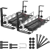 SURFOU 2Pcs Desk Cable Organizer Tray, Cable Management Tray Under Table | Accessories for Storing and Hiding Cables, Support
