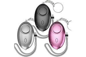 CALMYOTIS Alarme Personnelle, Anti Agression Porte-Clés - 150dB Alarme de Poche de Sécurité d'urgence avec Lumière LED - Avertisseur de Prévention pour Les Femmes et Enfants (3pcs)