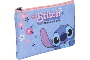 CERDÁ LIFE'S LITTLE MOMENTS - Neceser Maquillaje Mujer Pequeño de Stitch - Licencia Oficial Disney, Azul Claro