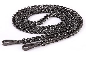 Xiazw 120cm Metal Crossbody Purse Chain Strap Replacement for Bag Handbag (Black)