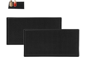 CLCIOSIS 2 Stück Abtropfmatte Schwarz, 30x15 cm Kaffeematte Bar Matte Abtropfmatte Geschirr, Kaffeemaschine Unterlage, Silikonmatte Küche Geeignet für Küche Café und Bar