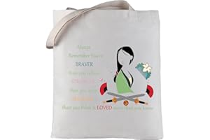 LEVLO Mu Lan - Bolsa de maquillaje para cosméticos, regalo motivacional para fanáticos de Mu Lan, regalo motivacional You Are Braver Stronger Smarter Than You Think Mulan bolsa de maquillaje con