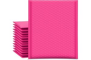 M7 PACKAGING Bubble Mailers 100 Pack, Metallic Foil Bubble Mailer Waterproof Self Seal Shipping Gold Silver Black or Pink, Padded Envelopes for Mailing Packaging (Pink, 140x175mm)