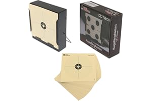 ‎OPTACS OpTacs - Kugelfang Scheibenkasten 14x14 cm Flach aus Metall inkl. 50 Zielscheiben für Luftgewehr Zielscheibe für Luftpistole mit Schießscheiben Target