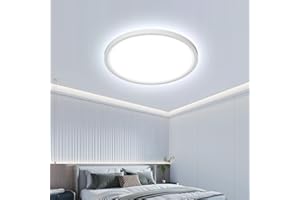 OTREN Plafonnier LED Rond 26W, 6500K Blanc Froid Éclairage de Plafond, IP44 Luminaire Intérieur Lumiere Moderne pour Salon, Chambre, Cuisine, Salle de Bain, Ø27CM