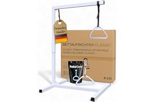 ‎FABACARE FabaCare Bettgalgen freistehend bis 130 kg Körpergewicht Zwei Griffen, Zusatzgriff | mobiler Galgen für normales Bett | Aufrichthilfe, Bettgriff, Bettaufrichter mit Trapezgriff