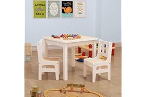 WALGREEN Xample® 2-in-1 Kids Children Wood Multi Activity Wood Furniture Table and 2 Chairs Set - Ideal for Arts & Crafts, Snack Time, Homeschooling, Homework