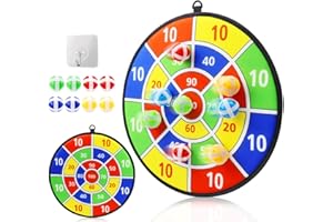 Qingning Freccette per Bambini da Appendere, Gioco per Bambini Freccette con 8 Palline adesive, Bersaglio Freccette per Bambini, Set di Freccette Safe Classic, Gioco da Lancio per Tutte Le età, 36cm