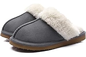 Comwarm Damen Warme Hausschuhe Memory Foam Plüsch Pantoffeln Herren Slippers Winter