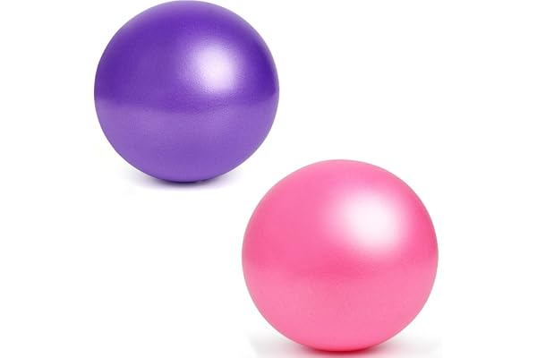 YMWALK Pilatesboll, 2 st 25 cm liten träningsboll, mini mjuk pilatesboll halkfri anti-bristande gym fitnessboll perfekt för p