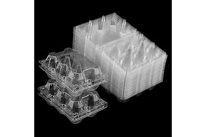 LEXININ 100 Cartoni per Uova in plastica, Cartoni Trasparenti per Uova contengono 6 Uova, Scatola per Uova in plastica per Esposizione sul Mercato Domestico