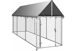 Tidyard Outdoor dog kennel with roof 400x100x150 cm Pet supplies Model171497