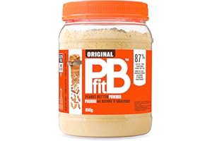 PBfit Poudre de beurre d'arachide - 87 % moins gras, 4 g de protéines, écrous naturels sans gluten - Butter d'arachide en poudre de vrais arachides rôtis et pressés 850g (30 oz)