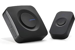 EMOS P5728 dörrklocka/radioklocka set med ringknapp och klocka, 52 melodier, 180 m räckvidd, 5 volymer upp till 90 dB, batter