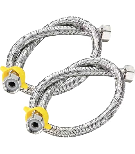 2x Flexschlauch 30 Cm – 304 Edelstahl Panzerschlauch G 1/2" Auf G 1/2", Für Wasserhahn, Spüle & Bad, Inkl. Kunststoffmuttern