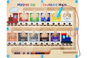 AUEZONA Giochi Montessori di Abbinamento Labirinto Magnetico per Selezione di Colori Motricità Fine e Numeri Giocattoli educativo Bambini Regalo da 3 4 5 6 7 Anni Ragazzi