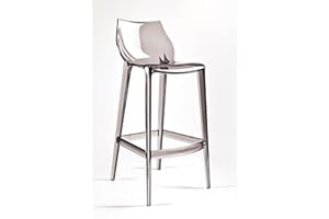 BELLELLI DESIGN Mahi Mahi - Sgabello trasparente cucina in policarbonato - H66 - Set 3 pezzi Fumè