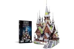 Piececool 3D-pussel metall arkitektur Elves' slott, 3D metallpussel för 430 rostfritt stål, helt metall, födelsedagspresent
