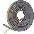 Frost King V27GA D-Section Rubber Self-Stick Weatherseal Tape, 9/16" W, 5/16" T, 10 ft L, Grey