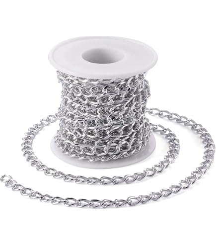 Perlin Catena a maglie da 3 metri, rotonda, 4,5 mm, argento