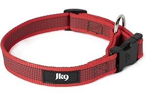 Julius-K9, Collar Color & Gray, 20 mm 27/42 cm, Rojo/Gris