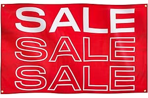 Runesol Sale Flag, 91x152cm, 3ft x 5ft, 4 Grommets, Eyelet In Every Corner, Signage Flag, Advertisement Banner, Premium Flags, Inside, Outside, Vivid Colours