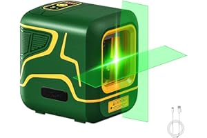 POPOMAN Niveau Laser 30m Rechargeable, Laser Ligne Verte Autonivelante, Câble de charge TYPE-C, 2200 mAh Batterie Intégrée, Mode Impulsion, IP54, Pour Suspendre Photo et Bricolage - MTM305B
