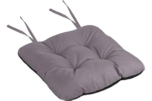 Domarex Gartenstuhlkissen Silla 50x50 cm - Wasserdichtes Kissen für den Gartenstuhl Sitzkissen an Stuhl fesselt - Hochwertiger Polyester - weiches Stuhlkissen mit Bändern - Grau