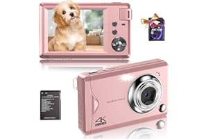 Fine Life Pro Digitalkamera Fotokamera Kompaktkamera mit 32GB Karte, 48MP 1080P HD Fotoapparat 2,4 '' LCD 16X Digital Zoom Wiederaufladbare Kamera für Kinder, Teenager, Anfänger, Jungen, Mädchen