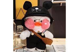 HICAS 30CM Duck Peluche,Kawaii Cafe Mimi Yellow Duck Dolls Bambola di Carino Peluche Forma per Bambini Natale con Anatra Grazioso Copricapo, Regalo di Compleanno