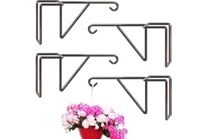 GICARE 4 Pièces Suspension Plante Exterieur en Vinyle, Crochets et Suspensions pour Plantes, Crochets de Clôture Pour Jardinières, Distributeur de Nourriture d'oiseaux, Lanternes, Carillons à Vent