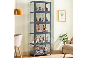 CHAANG vetrina espositiva vetrina soggiorno vetrinetta espositiva vetrina espositiva per collezionismo Struttura in bambù naturale, porta a battente, ermetica e antipolvere, facile da installare e facile da