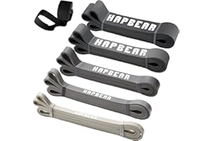 ‎HAPBEAR HAPBEAR Resistance Bands Set,Widerstandsbänder Set 5 Verschiedene Ebenenmit Türanker für Kraftraining und Pilates, Pull up Band Resistance bänder Fitnessbänder Set wiederstandsband Gym klimmzugband