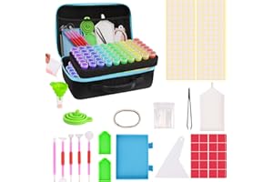 MACTING 120 Slots Diamond Art Storage Box with Diamond Art Accessories Kit, 66pcs Diamond Painting Tools Portable Bead Jewelry Diamond Art Craft