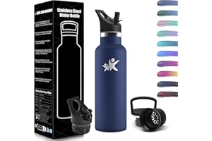 HoneyHolly Botella Agua Acero Inoxidable, Termo Agua Fria, 500ml Cantimplora Termica Sin BPA, 12H Caliente/24 Frío, Botella para Niños & Adultos, Botella Acero Inoxidable para Deporte, Oficina, Yoga