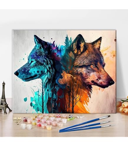 HLEIUKT Peinture Numero Adulte, DIY Fleur Peinture Numero pour Enfants, Paint by Numbers avec Peinture Acrylique pour Décoration de la Maison 50 x 40 cm Sans Cadre