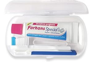Forhans, Kit Tascabile da Viaggio, Confezione Composta da Dentifricio Gengivario Special con Zinco Cloruro e Spazzolino, Ideale Fuori Casa, per Igiene Orale, Gengive Sane, Dentifricio Formato 12,5 ml