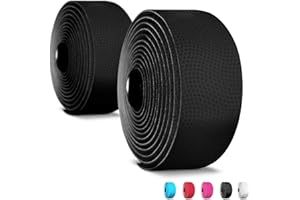 Alien Pros Ruban de Guidon de Vélo Matière PU (Lot de 2) - Améliorez la Prise en Main de Votre Vélo Grâce à ce Ruban de Guidon de Vélo (Noir)