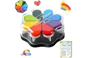 DazSpirit Tampons Encreurs, 8 Couleurs Tampons Encreurs D'empreintes Digitales Partenaire Bricolage Lavable pour Kid Imagination Rubber Stamp Scrapbooking Card Making DIY Décoration
