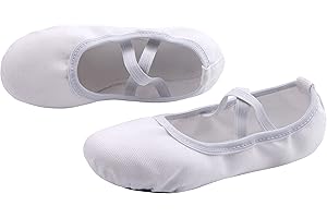 ULICOX Scarpe da Danza Classica Tela Scarpette Ballo Ginnastica Ballo Pantofole Mezze Punte Suola Spezzata per Bambini e Adulti