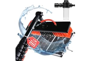 XDOVET Cepillo de lavado telescópico de 7 metros, cepillo de lavado con mango telescópico, barra telescópica extensible, cepillo de limpieza PV para limpieza de ventanas, techo de terraza, sistema