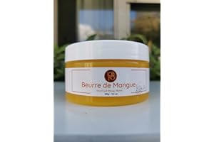 100G Beurre de mangue brut (chair de mangue) - pur naturel non raffiné pressé à froid - beurre hydratant corps visage cheveux savon LOBIKO
