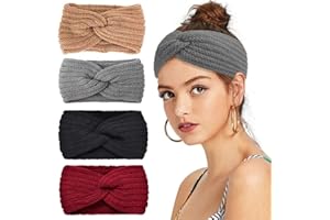 QOMJUFA 4 Pezzi Fascia Invernale Donna Fascia Capelli Donna Invernale Fascia Per Capelli Lana Accessori Invernali Donna per Donna Ragazze